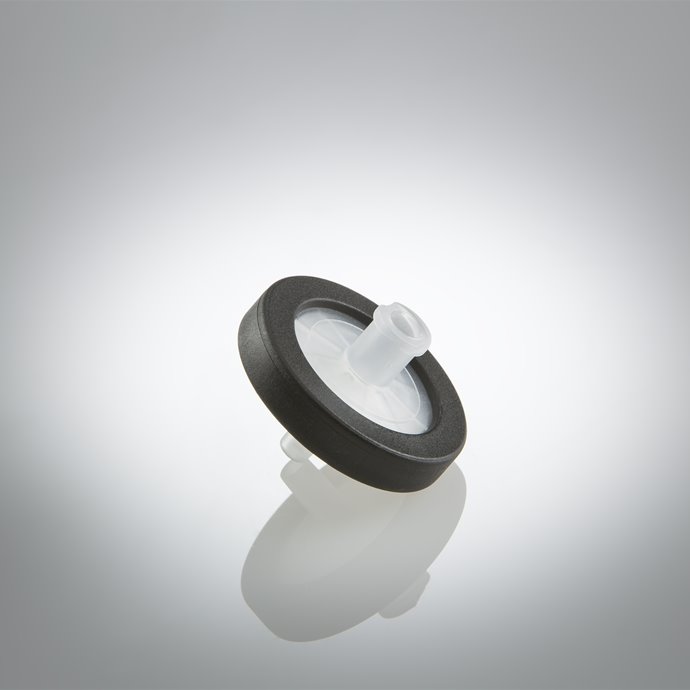 Syringe Filter, PVDF, 25 mm × 0.22 µm – Black (Hydrophobic)