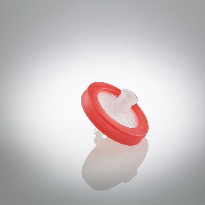 Syringe Filter, PVDF, 25mm*0.45µm, Red Hydrophobic